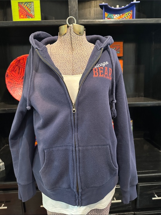Junk Food Clothing Tops - Junk Food Clothing Navy Blue Chicago Bears Zip-Up Hoodie